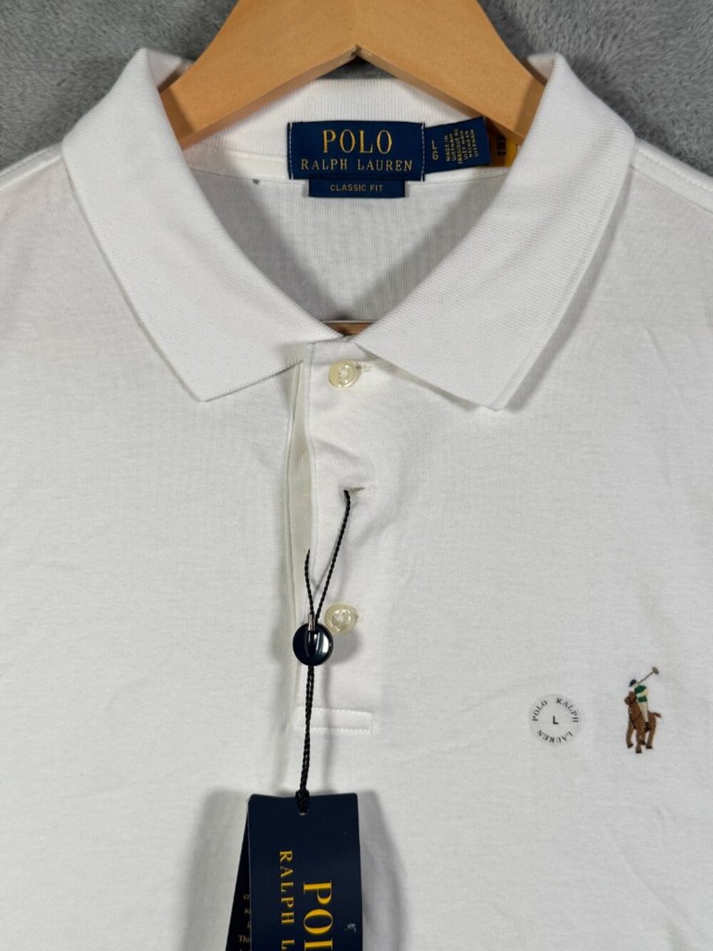 Polo Ralph Lauren Shirt Mens L White Classic Fit Short Sleeve Pony Soft $118